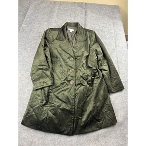 VTG CJ Banks Women's 1X Blazer Jacket Green Velvet Academia Career Whimsy Fairy